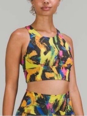 Lululemon Wunder Train Longline Sports Bra Everlux High Neck Size 6